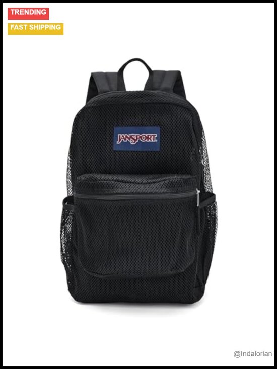 Large Semi-Transparent Mesh Backpack with Laptop Sleeve, Padded Back Panel main image 4
